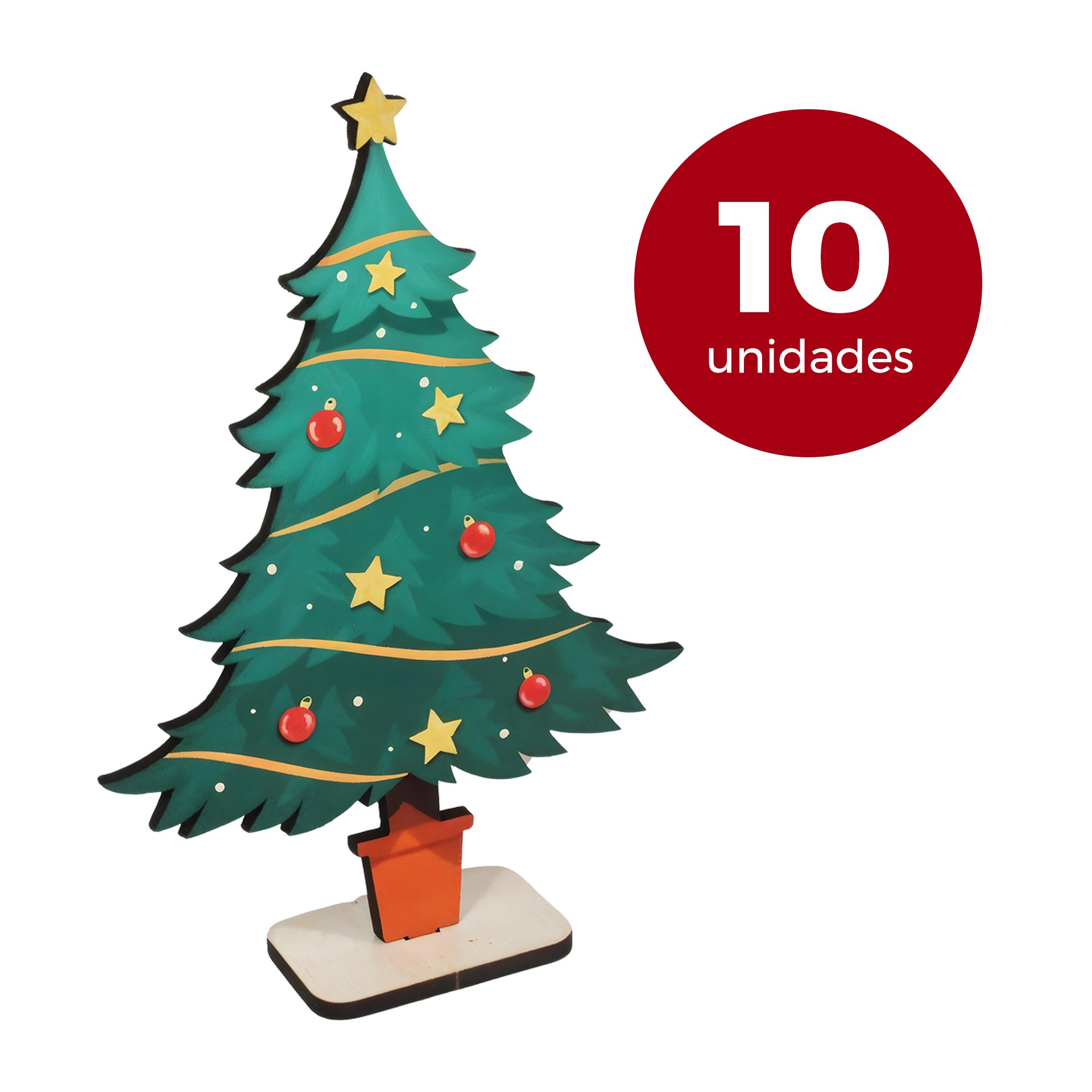 Transforme Seu Ambiente com Nosso Kit Árvore de Natal em Mdf- 10 Unidades - 4
