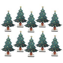 Transforme Seu Ambiente com Nosso Kit Árvore de Natal em Mdf- 10 Unidades - 3