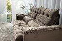 Ver imagem 5 de Sofá Retrátil e Reclinável Ipanema 1,80m em Tecido Veludo C/pillow Nos Braços - Montagem Inclusa:beg