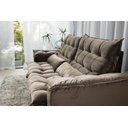 Ver imagem 5 de Sofá Retrátil e Reclinável Ipanema 1,80m em Tecido Veludo C/pillow Nos Braços - Montagem Inclusa:beg