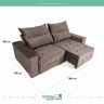 Sofá Retrátil e Reclinável Coimbra 1,80m Veludo Luxor Chocolate Espuma D28 - 5