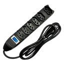 Ver imagem 1 de Filtro de Linha Régua Extensão com 6 Tomadas 2p+t com Cabo 1.5 Mts Preto