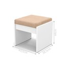 Ver imagem 3 de Banqueta pra Penteadeira ou Quarto Branca Estofada MDF Branco Casah