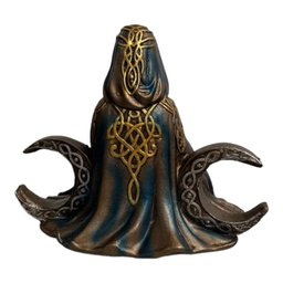 Escultura Bruxa Wicca Triluna Lua Triplice 13 cm em Resina - 3