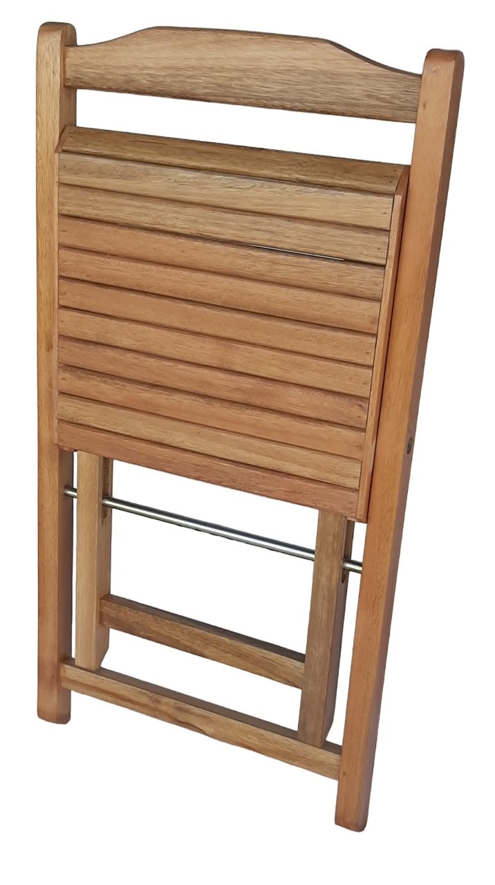 Conjunto Prático Mesa e 4 Cadeiras Dobrável Mel/Sinamão Bar Cozinha Lazer - 15
