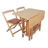 Conjunto Prático Mesa e 4 Cadeiras Dobrável Mel/sinamão Bar Cozinha Lazer - 4