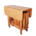 Ver imagem 1 de Conjunto Prático Mesa e 4 Cadeiras Dobrável Mel/sinamão Bar Cozinha Lazer