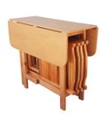 Ver imagem 1 de Conjunto Prático Mesa e 4 Cadeiras Dobrável Mel/sinamão Bar Cozinha Lazer