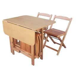 Conjunto Prático Mesa e 4 Cadeiras Dobrável Mel/sinamão Bar Cozinha Lazer - 10