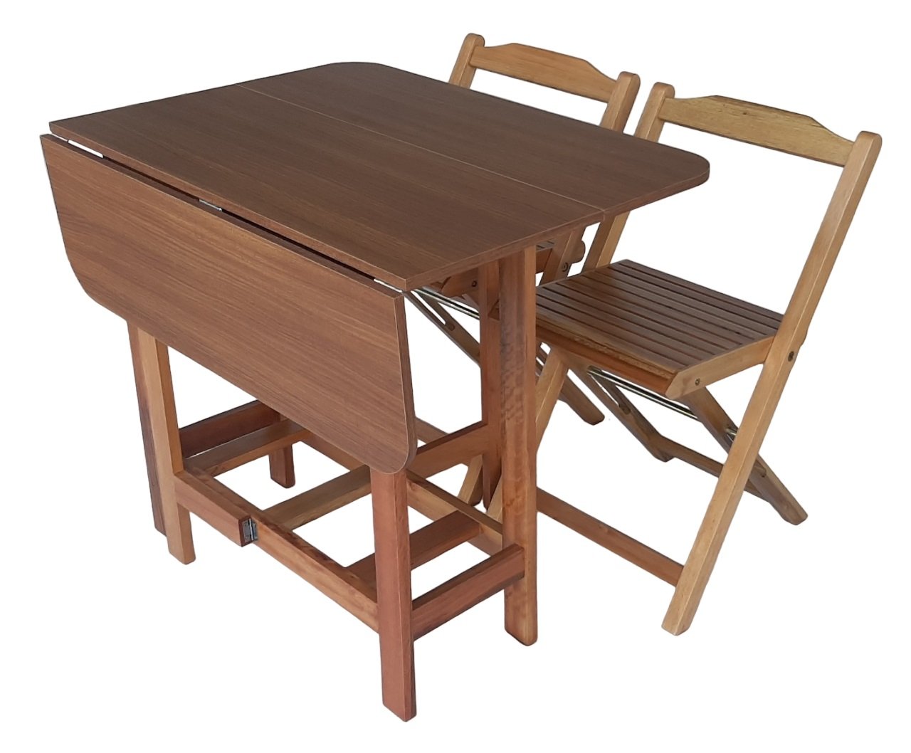 Conjunto Prático Mesa e 4 Cadeiras Dobrável Mel/Sinamão Bar Cozinha Lazer - 13