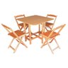 Conjunto Prático Mesa e 4 Cadeiras Dobrável Mel/sinamão Bar Cozinha Lazer - 3