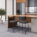 Ver imagem 6 de Conjunto 02 Banquetas Medias Mona Courissimo Whisky e Grafite - Ssx Multicoisas