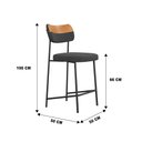Ver imagem 5 de Conjunto 02 Banquetas Medias Mona Courissimo Whisky e Grafite - Ssx Multicoisas