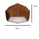 Ver imagem 3 de Lustre Pendente Facetado 75x34cm Madeira Imbuia e Acrílico