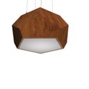 Ver imagem 1 de Lustre Pendente Facetado 75x34cm Madeira Imbuia e Acrílico