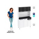 Ver imagem 3 de Armário de Cozinha de Aço Kit Triplo 105cm Rose Multimóveis Smart CR6096 Branco/Preto