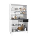 Ver imagem 4 de Armário de Cozinha de Aço Kit Triplo 105cm Rose Multimóveis Smart CR6096 Branco/Preto