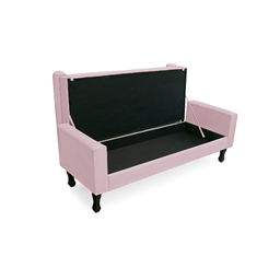 Recamier Baú Fênix para Cama Solteiro 100cm Suede Rosa Bebe - Incasa Decor - 3