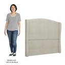 Ver imagem 5 de Cabeceira Casal King Cama Box 195cm Glenda I02 Bouclê Bege - Mpozenato