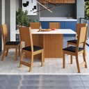 Ver imagem 1 de CONJUNTO DE SALA DE JANTAR PREDILLETA ATENAS 170 CM COM 6 CADEIRAS FREIJÓ/OFF-WHITE ASSENTO PRETO