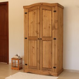 Armário de Madeira Maciça com 2 Portas Marrom Antique - 6
