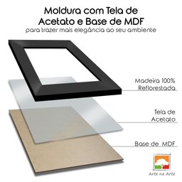 Moldura A4 Quadro Certificado Diploma Premium e Tela Acetato Arte na Arte Moldura A-4 Moldura Branca - 5