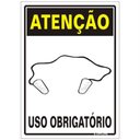 Ver imagem 1 de Placa de Poliestireno Auto-Adesiva 20x30cm Atenção Uso Obrigatório de Protetor Auricular - 250 BC -