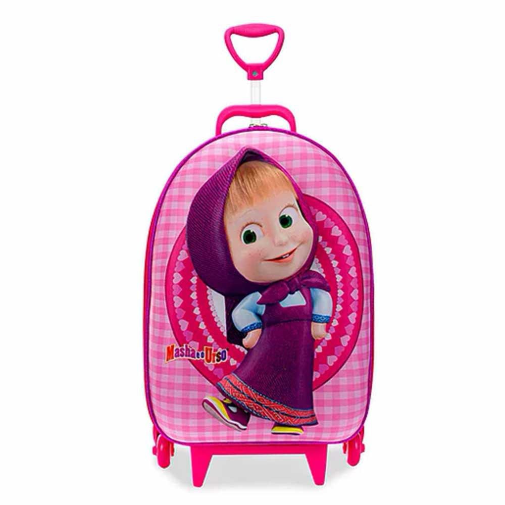 Mochila 3D de Rodinhas Infantil - Masha e o Urso - Masha Sweet - Maxtoy - 2