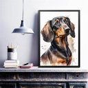 Ver imagem 2 de Quadro Decorativo Dachshund Aquarela 24x18cm - com Vidro:madeira Branca