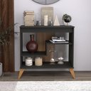 Ver imagem 2 de Aparador 6209 72cm 2 Prateleiras Flex Chumbo/freijo - Indekes