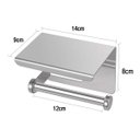 Ver imagem 2 de Suporte Papel Higienico Parede Kit 13 Uni Inox Banheiro Lavabo Prateleira Apoio Celular Porta Objeto