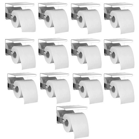 Suporte Papel Higienico Parede Kit 13 Uni Inox Banheiro Lavabo Prateleira Apoio Celular Porta Objeto