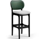 Ver imagem 3 de Kit 5 Banquetas Alta Bar Cozinha Sala Jantar Betta L02 Preto Facto Verde Linho Cinza - Lyam Decor