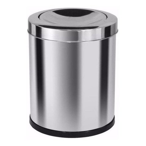 Cesto De Lixo Em Inox 13 Litros Com Tampa Vai E Vem Home:Inox
