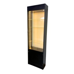 Vitrine Porta Vidro Preta Super LED Estoque Perfumaria Ótica - 1