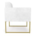 Ver imagem 5 de Sofá Namoradeira Elisa Corano Base Metálica Industrial Dourado - D'Rossi Branco