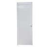 Porta Lambril Ripado de Aluminio Branco com Maçaneta Linha 25 - 210x70 Esquerda - 1