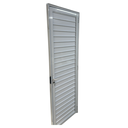Ver imagem 3 de Porta Lambril Ripado de Aluminio Branco com Maçaneta Linha 25 - 210x70 Esquerda