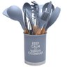 Kit Utensílios de Cozinha Silicone 13pçs Cinza - 1