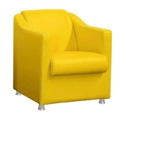 Poltrona Beatriz confort amarela suede para sala de estar,salão escritoria Dalaqua-Decor
