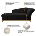Ver imagem 4 de Kit Diva Recamier Vanessa 185cm Lado Esquerdo e 01 Poltrona Laura Suede Doce Sonho Móveis Preto