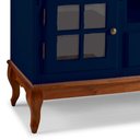 Ver imagem 2 de Rack para Sala Pés Luis Xv 2 Portas 1 Gaveta Nicho Hannover 60811 Linz Móveis - Azul Petróleo/imbuia