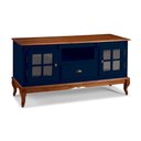 Ver imagem 1 de Rack para Sala Pés Luis Xv 2 Portas 1 Gaveta Nicho Hannover 60811 Linz Móveis - Azul Petróleo/imbuia