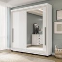 Ver imagem 1 de Roupeiro Valência 2 Portas Correr com Espelho 177x213cm Branco 240853