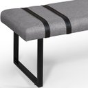 Ver imagem 4 de Banco Puff Estofado Decorativo Pés Industrial Ares 1.30cm Linho Cinza