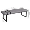 Ver imagem 3 de Banco Puff Estofado Decorativo Pés Industrial Ares 1.30cm Linho Cinza