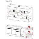 Ver imagem 3 de Balcão Cozinha Gabinete Pia 150cm com Rodapé 3 Portas 1 Gaveta Veneza Multimóveis V2107 Branco/doura