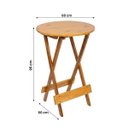 Ver imagem 4 de Mesa Bistrô Alta Redonda Dobrável em Madeira Maciça 60cm