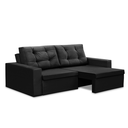 Ver imagem 3 de Sofá Retrátil 2 Lugares 1,80m Leda Suede Preto