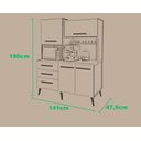 Ver imagem 4 de Armário Kit cozinha Bredas estilo retrô pés palito com 3 gavetas + 4 portas cor Amêndoa amadeirado u